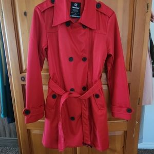 LIKE NEW! Red Trench Coat Size M